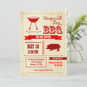  herdenkingsdag BBQ Uitnodiging (Staand voorkant)