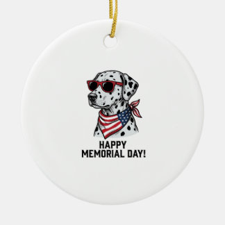 Herdenkingsdag Dalmatische Patriotische Hond Desig Keramisch Ornament