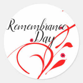 Herdenkingsdag: een rode klaproos dag ronde sticker