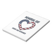 Herdenkingsdag Hart Eer en Onthoud T-shirt Ontwerp Notitieblok (Gedraaid)