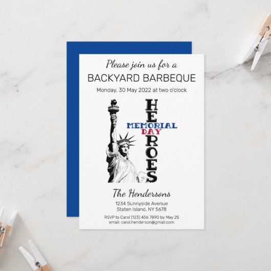 Herdenkingsdag helden Uitnodiging (Voorkant / Achterkant in situ)