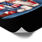 Herdenkingsdag Kat Grappige Kitten 4e Juli Patriot Poster (Hoek)