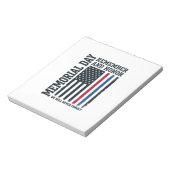 Herdenkingsdag Onthoud En Eer Hulde Vector Ontwerp Notitieblok (Gedraaid)