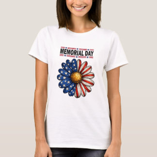 Herdenkingsdag Patriottische Bloem T-shirt