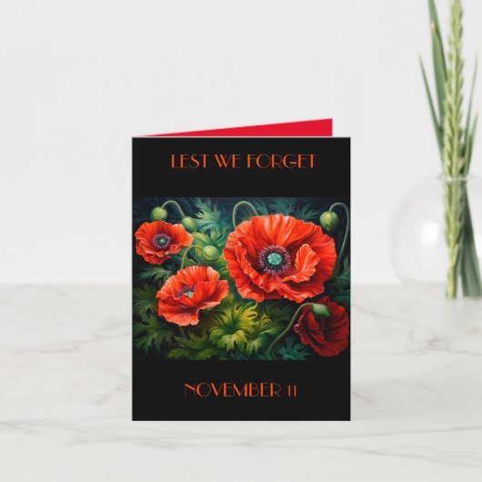 Herdenkingsdag Poppies. bewerkbaar Kaart (Voorkant)