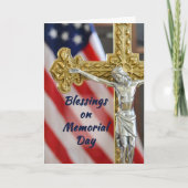 Herdenkingsdag Religieus patriottisch kruis en vla Kaart (Voorkant)