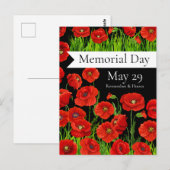 Herdenkingsdag Rode Klaprozen Briefkaart (Voorkant / Achterkant)