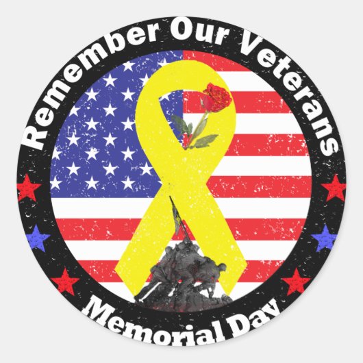 Herdenkingsdag Ronde Sticker (Voorkant)