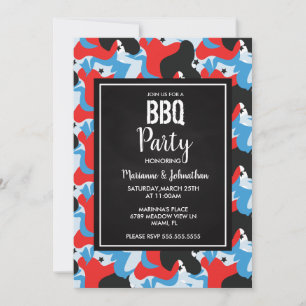 Herdenkingsdag Sterren Abstracte BBQ-feest Kaart