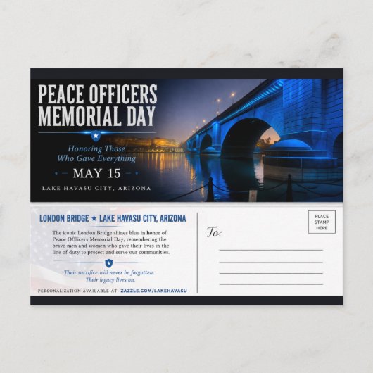 Herdenkingsdag voor Vredeshandhavers London Bridge Briefkaart (Voorkant)