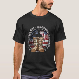Herdenkingsdag VS Vlag Herinneren Eer Patriot Mann T-shirt