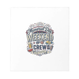 Herdenkingsdag Weekend Crew Vintage Patriottisch T Notitieblok