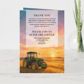 Herdenkingsdienst boeren tractor funeraldienst programma (Achterkant)