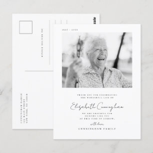 Herdenkingsdienst Elegante Eenvoudige Moderne Chic Briefkaart