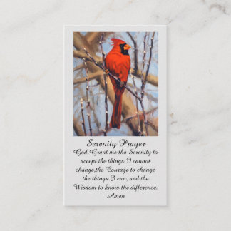 Herdenkingsdienst Funeral Card met Kardinaalvogel Visitekaartje