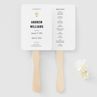 Herdenkingsdienst Funeral Program Zwart Wit Handwaaier