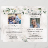 Herdenkingsdienst Order of Service Marmer Programm (Voorkant / Achterkant)