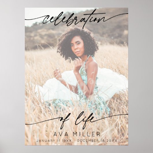 Herdenkingsdienst Scriptuur Funeral Foto | Wit Poster (Voorkant)