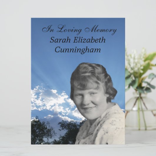 Herdenkingsdienst Sun Rays Fotoflat Programma (Staand voorkant)