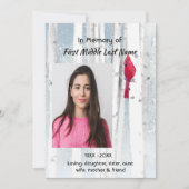 Herdenkingsdienst Uitnodiging Kardinaalvogel (Voorkant)