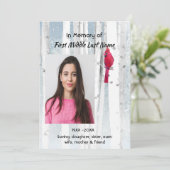 Herdenkingsdienst Uitnodiging Kardinaalvogel (Staand voorkant)