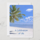 Herdenkingsdienst Uitnodiging Tropisch Strandparad (Achterkant)