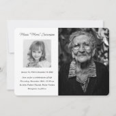 Herdenkingsdienst Viering van het Leven Fotokaart Kaart (Voorkant)