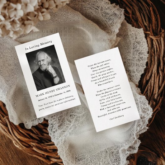 Herdenkingsdienst Viering van het Leven Fotokaart Visitekaartje