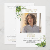 Herdenkingsdienst voor uitvaart programma (Voorkant / Achterkant)