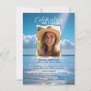 Herdenkingsfeest Strand Oceaan & Gedicht Kaart