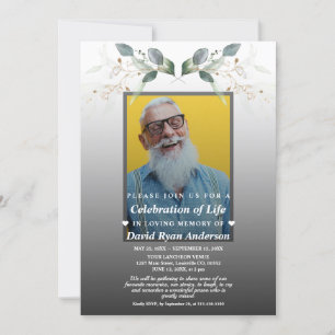 Herdenkingsfeest van het Leven Foto Funeral Memori Kaart