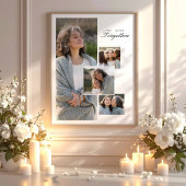 Herdenkingsfoto Collage Rouwcadeau Poster