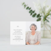 Herdenkingsfoto eenvoudig minimalistisch modern briefkaart (Staand voorkant)