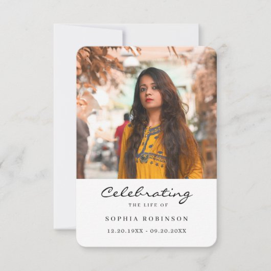 Herdenkingsfoto Funeral Gebedskaart (Voorkant)