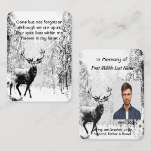 Herdenkingsfoto Gebed Hert Bos Winter Wild Visitekaartje