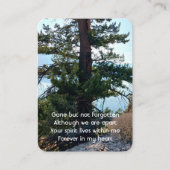 Herdenkingsfoto Gebed Oude Boom Bos Wildernis Visitekaartje (Voorkant)