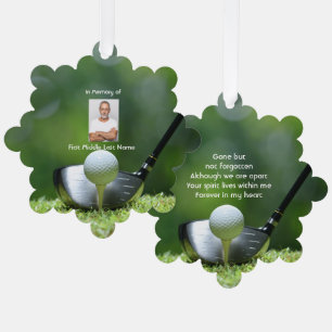 Herdenkingsfoto Golfer Golfbaan Golfen Ornament Kaart