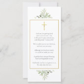 Herdenkingsfoto groen gebed kaart (Achterkant)