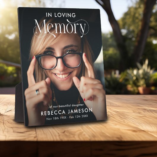 Herdenkingsfoto 'In Loving Memory' Fotoplaat