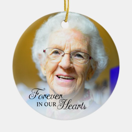 Herdenkingsfoto voor altijd in ons hart Grootmoede Keramisch Ornament (Voorkant)