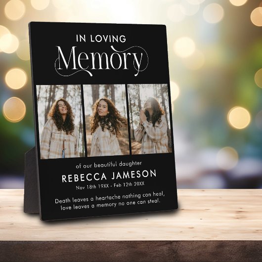 Herdenkingsfotocollage 'In Liefdevolle Herinnering Fotoplaat