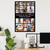 Herdenkingsfotocollage Poster (Thuiskantoor)