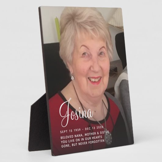 Herdenkingsfotoplaquette Fotoplaat (Zijkant)