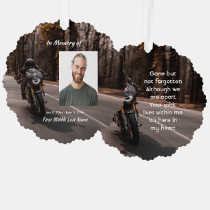 Herdenkingsfoto's Motor Motorrijder Ornament Kaart