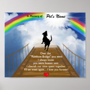 Herdenkingsgedicht van de regenboogbrug voor honde poster