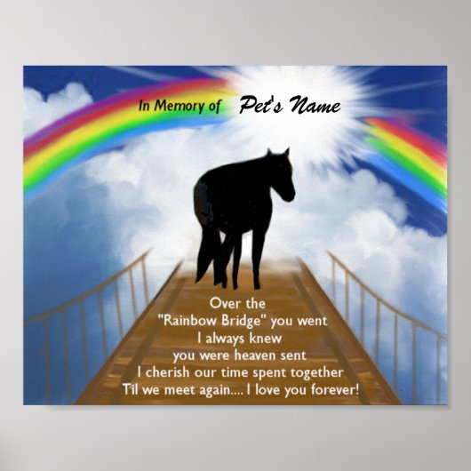 Herdenkingsgedicht van de regenboogbrug voor paard poster (Voorkant)