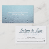 herdenkingsherinnering voor gesmeed glas spa afsprakenkaartje (Voorkant / Achterkant)