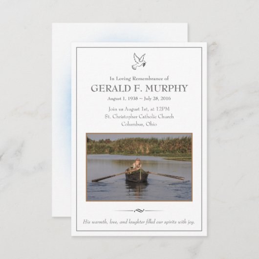 Herdenkingskaart (Voorkant / Achterkant)