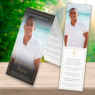 Herdenkingskaart 2 Foto's Vouwgebedskaarten Visitekaartjes