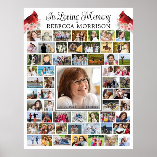 Herdenkingskaart 59 foto-collage script poster (Voorkant)